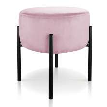 Puff Iron Suede Rosa Bebê Base Preto Palito D'Rossi