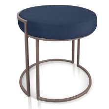 Puff Love Suede Azul Marinho Base Industrial Cobre - D'Rossi
