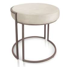 Puff Love Suede Bege Base Industrial Cobre - D'Rossi