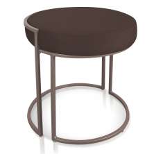 Puff Love Suede Marrom Base Industrial Cobre - D'Rossi