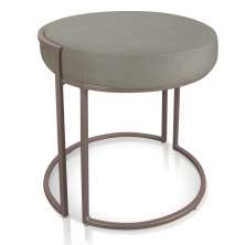 Puff Love Suede Marrom Rato Base Industrial Cobre - D'Rossi