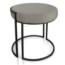 Puff Love Suede Marrom Rato Base Industrial Preto - D'Rossi