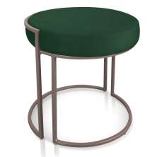 Puff Love Suede Verde Base Industrial Cobre - D'Rossi