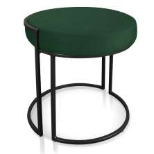 Puff Love Suede Verde Base Industrial Preto - D'Rossi