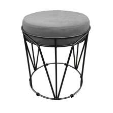 Puff Multiuso com Mesa Babu 2 em 1 Suede Grafite Base Preto - D'Rossi