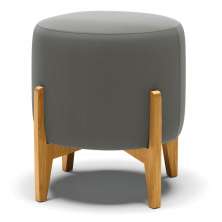 Puff Stella Suede Grafite Base Madeira Castanho - D'Rossi