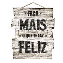 Quadro Placa Decorativa Madeira Ripas Frases D'Rossi