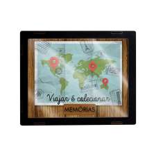 Quadro e Cofre Mapa do Mundo D'Rossi