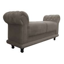 Recamier Barcelona Namoradeira Calçadeira Suede Marrom Rato com strass D'Rossi