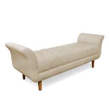 Recamier Olinda Suede 160 cm Pés Chanfrado Castanhos - D'Rossi