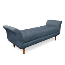 Recamier Olinda Suede Azul Marinho 160 cm Pés Chanfrado Castanhos - D'Rossi