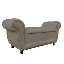 Recamier com Baú Grécia Namoradeira Calçadeira Suede Marrom Rato - D'Rossi