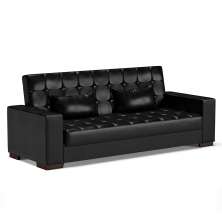 Sofá Cama 02 Lugares Lisboa Corano Preto  - D'Rossi