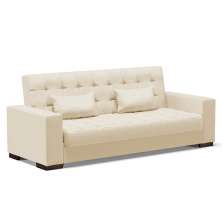 Sofá Cama 02 Lugares Lisboa Corino Bege - D'Rossi