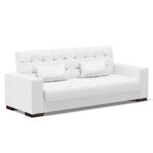 Sofá Cama 02 Lugares Lisboa Corino Branco - D'Rossi