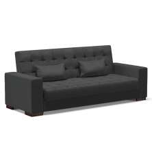 Sofá Cama 02 Lugares Lisboa Corino Preto - D'Rossi