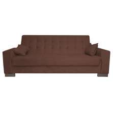 Sofá Cama 2 Lugares para Sala de Estar Lisboa Suede Marrom - D'Rossi