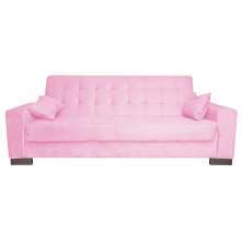 Sofá Cama 2 Lugares para Sala de Estar Lisboa Suede Rosa Bebê - D'Rossi