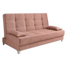 Sofá Cama Equador 193 cm Encosto Reclinável Veludo Rosê Pés Plástico Cromado - D'Rossi
