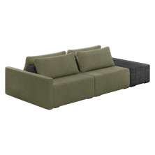 Sofá Ilha 2 Lugares Living 232cm Modulado Sala Lary Bouclê Verde/PU Pto K01 - D'Rossi