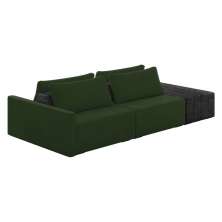 Sofá Ilha 2 Lugares Living 232cm Modulado Sala Lary Veludo Verde/PU Pto K01 - D'Rossi