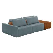 Sofá Ilha 2 Lugares Living 232cm Modulado para Sala Lary Bouclê Azul K01 - D'Rossi