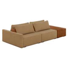 Sofá Ilha 2 Lugares Living 232cm Modulado para Sala Lary Linho Areia K01 - D'Rossi