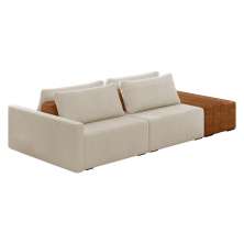 Sofá Ilha 2 Lugares Living 272cm Modulado para Sala Lary Bouclê Bege K01 - D'Rossi