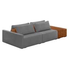 Sofá Ilha 2 Lugares Living 272cm Modulado para Sala Lary Bouclê Cinza K01 - D'Rossi