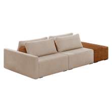 Sofá Ilha 2 Lugares Living 272cm Modulado para Sala Lary Bouclê Creme K01 - D'Rossi