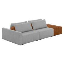 Sofá Ilha 2 Lugares Living 292cm Modulado para Sala Lary Linho Cinza K01 - D'Rossi