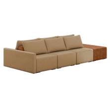 Sofá Ilha 3 Lugares Living 342cm Modulado para Sala Lary Linho Areia K01 - D'Rossi