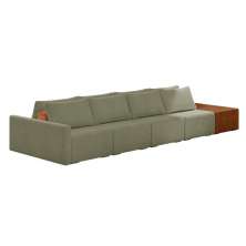 Sofá Ilha 4 Lugares Living 432cm Modulado para Sala Lary Bouclê Verde K01 - D'Rossi