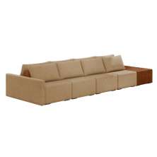 Sofá Ilha 4 Lugares Living 512cm Modulado para Sala Lary Linho Areia K01 - D'Rossi