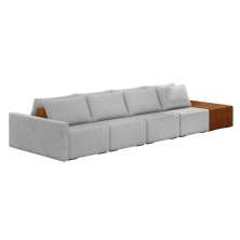 Sofá Ilha 4 Lugares Living 512cm Modulado para Sala Lary Linho Grafite K01 - D'Rossi