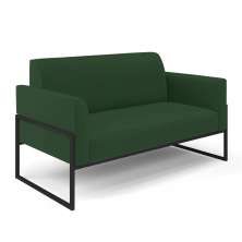 Sofá Namoradeira Base Industrial Alta Preto Marisa Veludo Verde D03 - D'Rossi