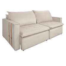 Sofá Retrátil Reclinável 2 lugares 180 cm México Veludo Off White K01 - D'Rossi