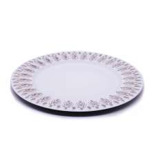 Sousplat Para Prato De Mesa Decorativo Branco Com Flores Em Rose 33 cm - D'Rossi