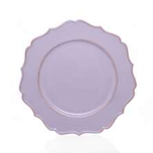 Sousplat Para Prato De Mesa Decorativo Cinza e Rosê Com Borda Irregular 33 cm - D'Rossi