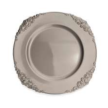 Sousplat Redondo Decorativo Natalino Prata 35x35x35 cm D'Rossi