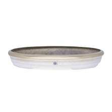 Vaso Bacia Decorativo Osaka Branco Gold Viatnamita P 7x46x35 cm - D'Rossi