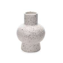 Vaso Decorativo em Cerâmica Flocos Branco 20x13 cm - D'Rossi