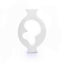 Vaso Decorativo em Cerâmica Vasado Branco 29x19 cm - D'Rossi