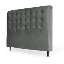 Cabeceira Casal 140cm Ana Para Cama Box Suede Cinza - DS Estofados