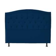 Cabeceira Casal 140cm Para Cama Box Diana Suede Azul Marinho - DS Estofados