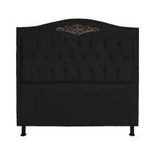 Cabeceira Casal 140cm Para Cama Box Greta Suede Preto - DS Estofados