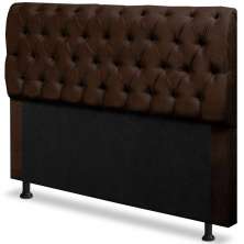 Cabeceira Casal 140cm Para Cama Box Paris Suede Marrom - DS Estofados