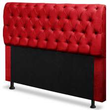 Cabeceira Casal 140cm Para Cama Box Paris Suede Vermelho - DS Estofados