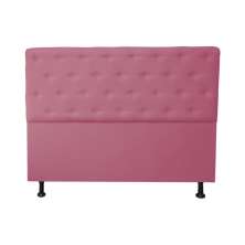 Cabeceira Casal Juliana 140cm Para Cama Box Suede Rosa - DS Estofados