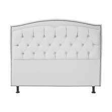 Cabeceira Casal King 195cm Para Cama Box Diana Suede Branco - Dellas Store